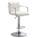 Kane Bar Height Stool - White, Chrome