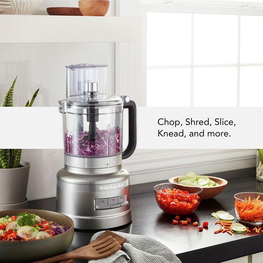 KitchenAid® Contour Silver 13-Cup Food Processor with Dicing Kit - KFP1319CU