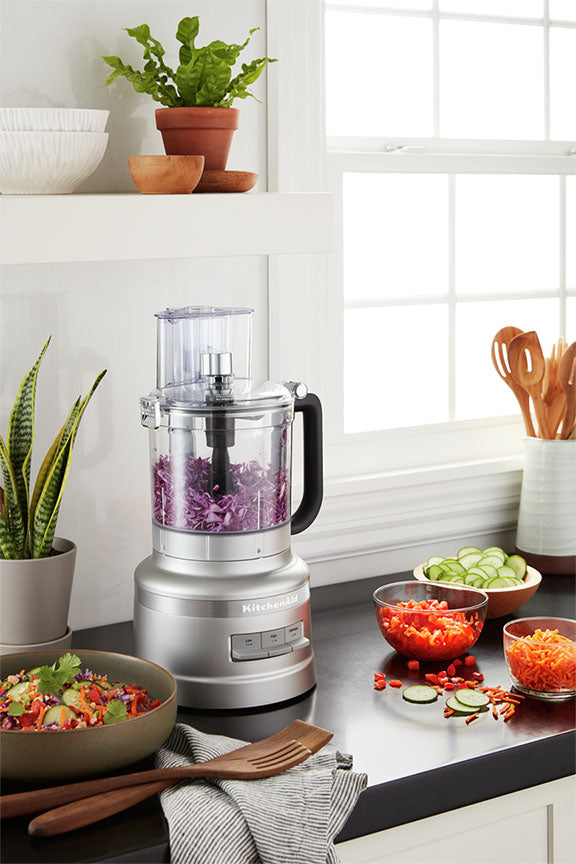 KitchenAid® Contour Silver 13-Cup Food Processor with Dicing Kit - KFP1319CU