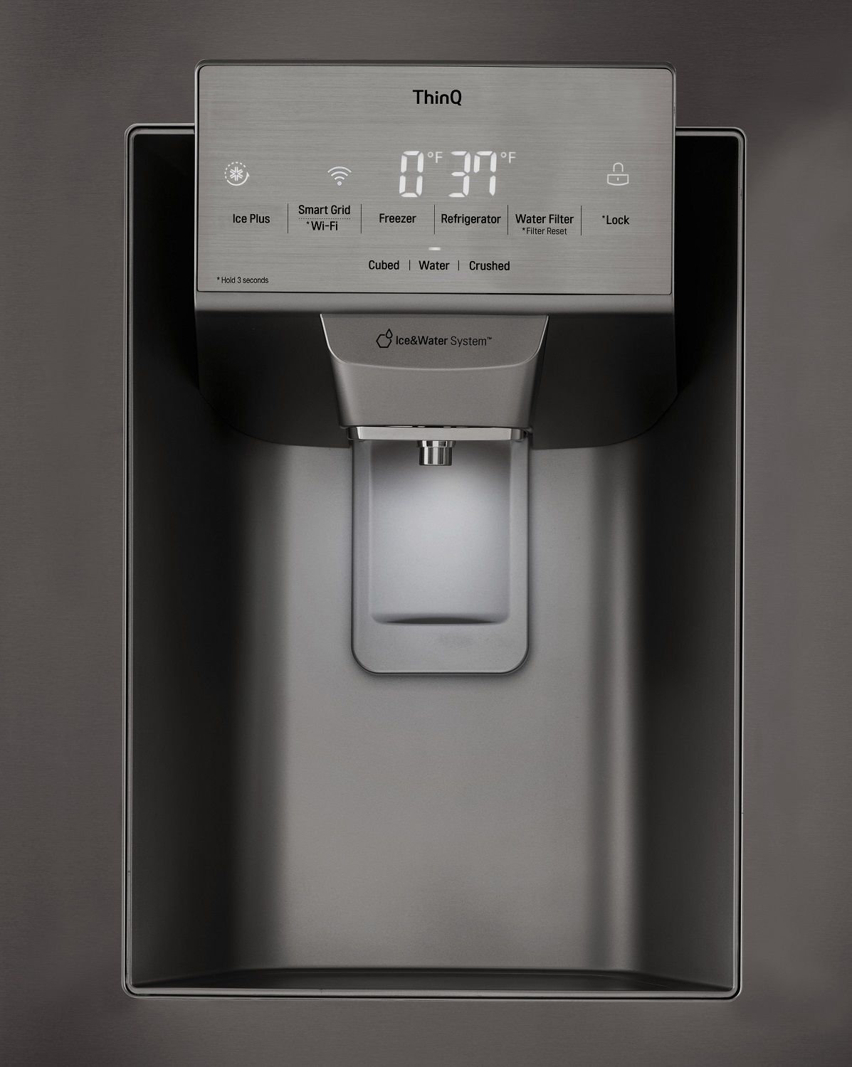 LG 36" 28 Cu. Ft. Smudge Resistant Black Stainless Steel French Door Refrigerator with Ice & Water Dispenser - LRFS28XBD