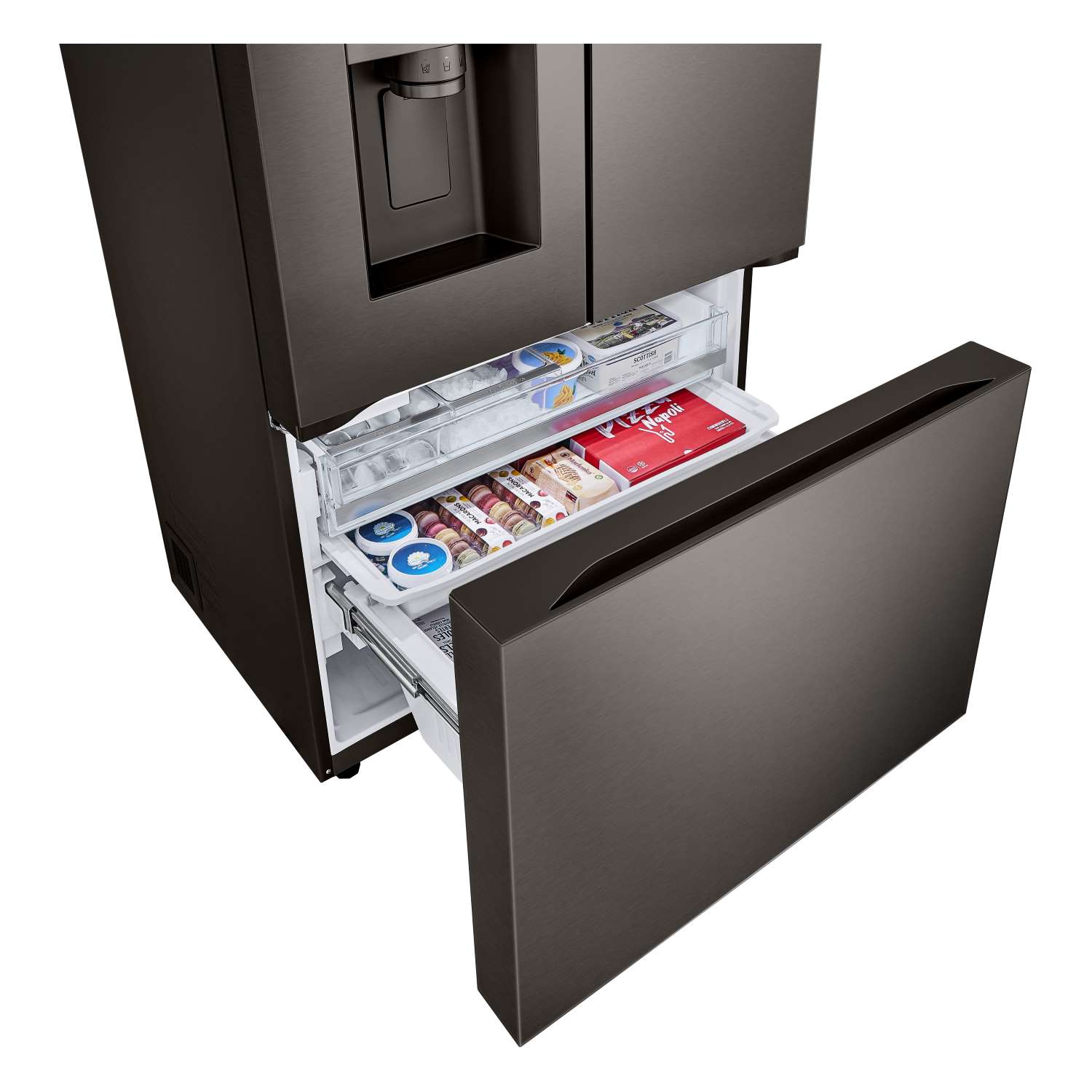 LG 35.75" 26 Cu. Ft. Black Stainless Steel Smart Counter-Depth MAX™ French Door Refrigerator with Four Types of Ice - LRYXC2606D