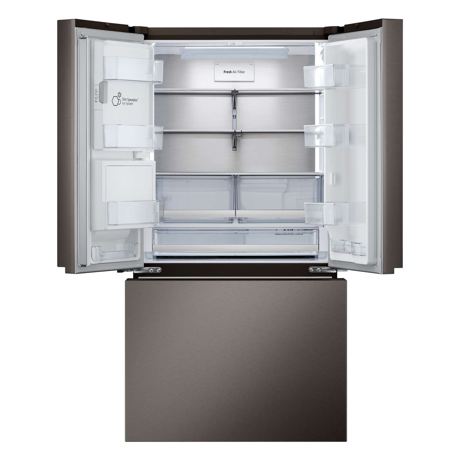 LG 35.75" 26 Cu. Ft. Black Stainless Steel Smart Counter-Depth MAX™ French Door Refrigerator with Four Types of Ice - LRYXC2606D