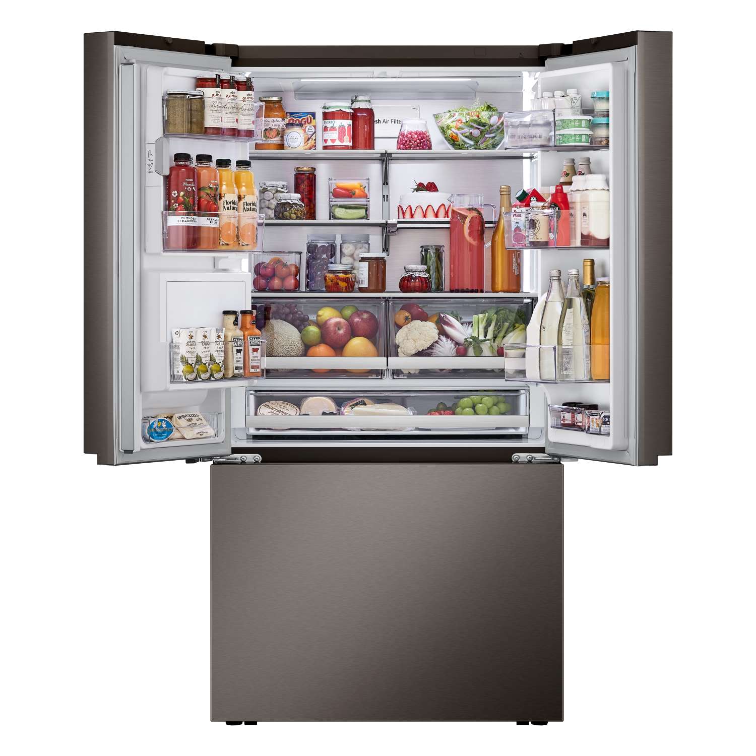 LG 35.75" 26 Cu. Ft. Black Stainless Steel Smart Counter-Depth MAX™ French Door Refrigerator with Four Types of Ice - LRYXC2606D