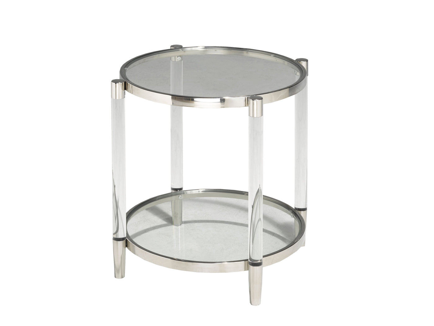 Lark End Table - Glass and Chrome