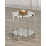 Lark End Table - Glass and Chrome