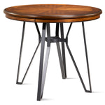 Leo Round Counter Height - Brown Cherry, Black