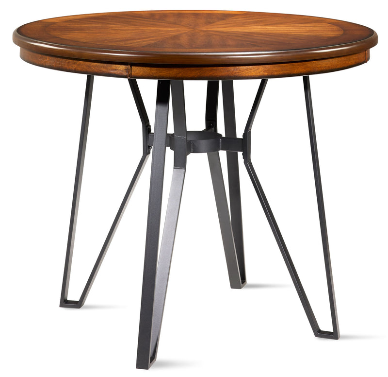 Table Ronde Salle à Manger 75 Cm Bois Et Métal - Style Moderne Pour Restaurant Maison Bistrot - 60x60x75 Cm