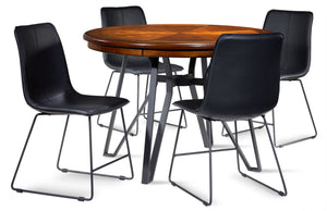 Leo Salle à manger 5 mcx – brun cerisier, noir