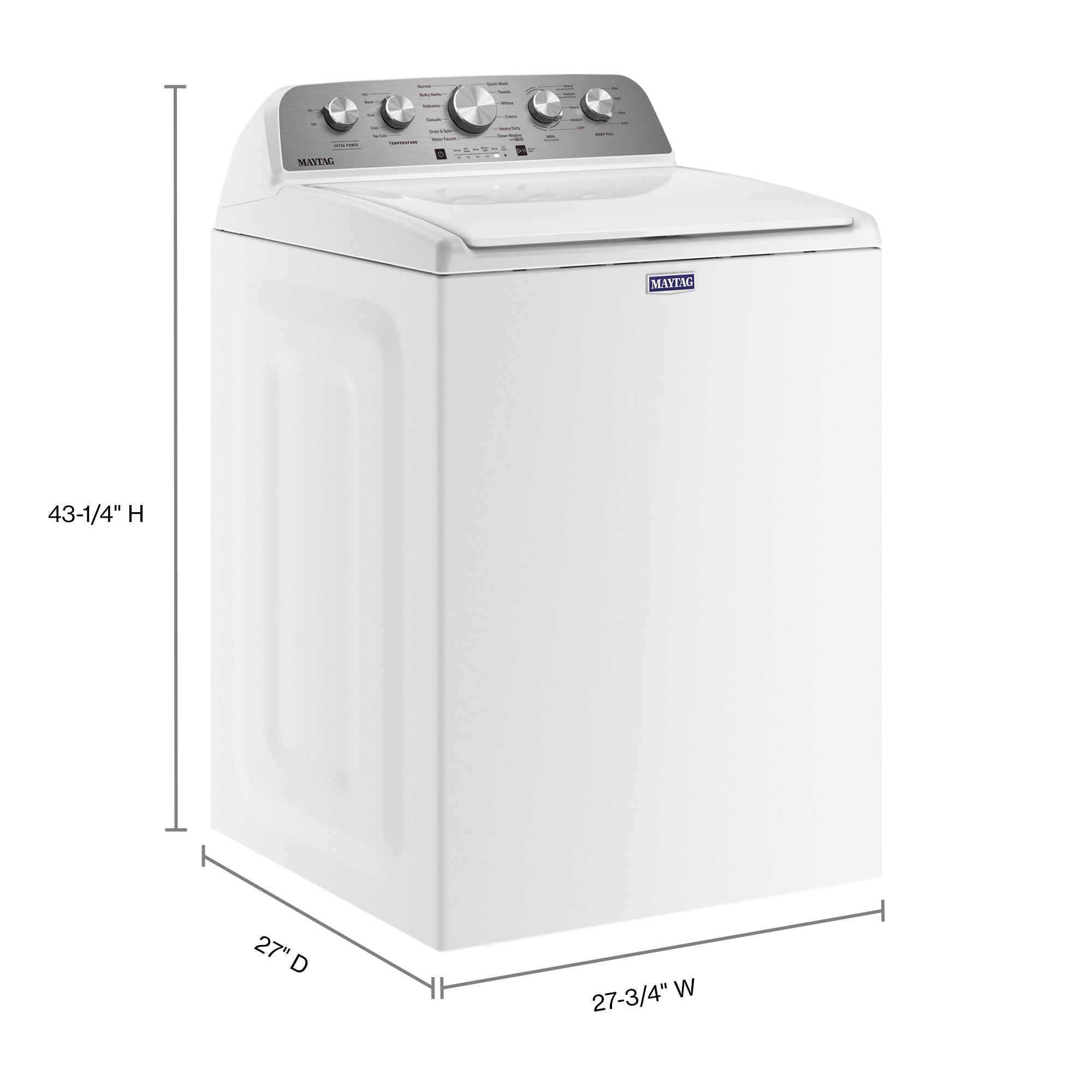 Maytag White Top Load Washer with Deep Fill - (5.2 cu. ft.) - MVW5035MW
