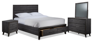 Miller Chambre à coucher avec rangement 6 mcx grand - gris