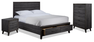 Miller Chambre à coucher avec rangement 5 mcx grand - gris