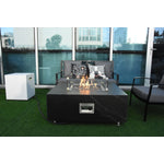 Eyjafja Marble Porcelain Fire Pit (Elementi) - Black / Propane