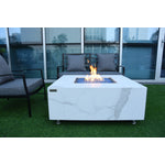 Tambora Marble Porcelain Fire Pit (Elementi) - White / Propane