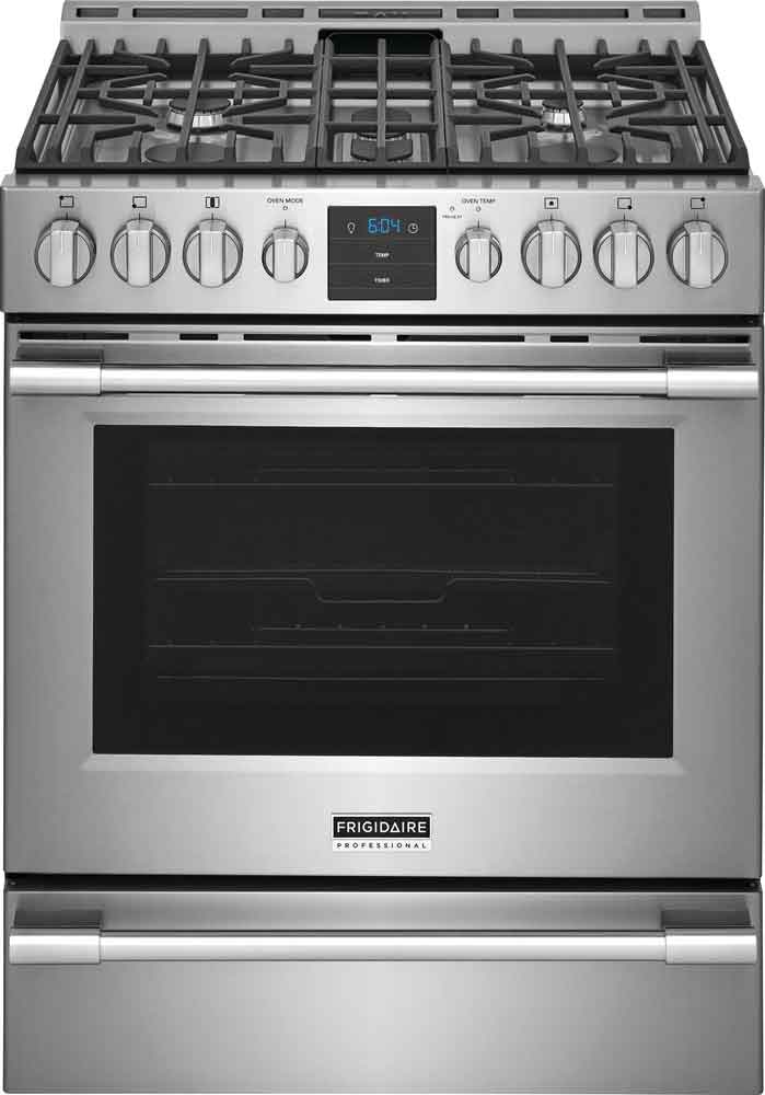 Frigidaire Professional Smudge-Proof Stainless Steel Front Control Gas Range with Air Fry (5.6 Cu.Ft) - PCFG3078AF