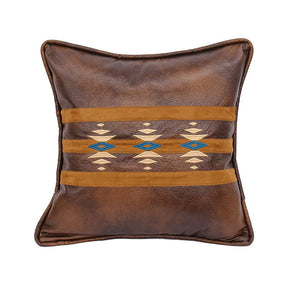 Jinetepe Faux Leather Decorative Pillow - Brown / Tan