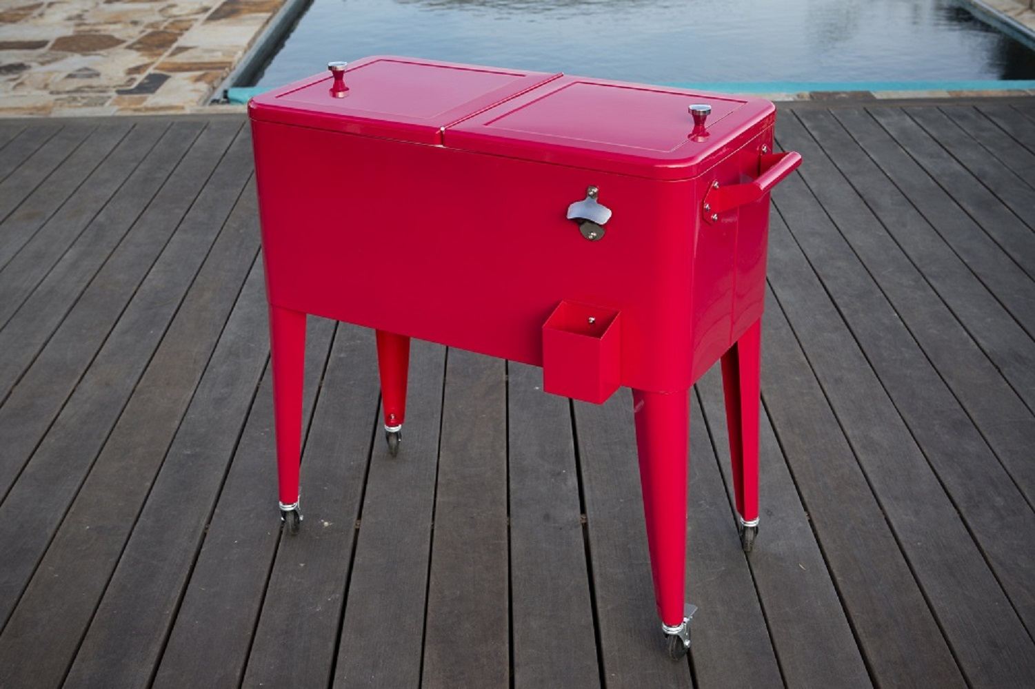 Permasteel 80QT Patio Cooler - Red
