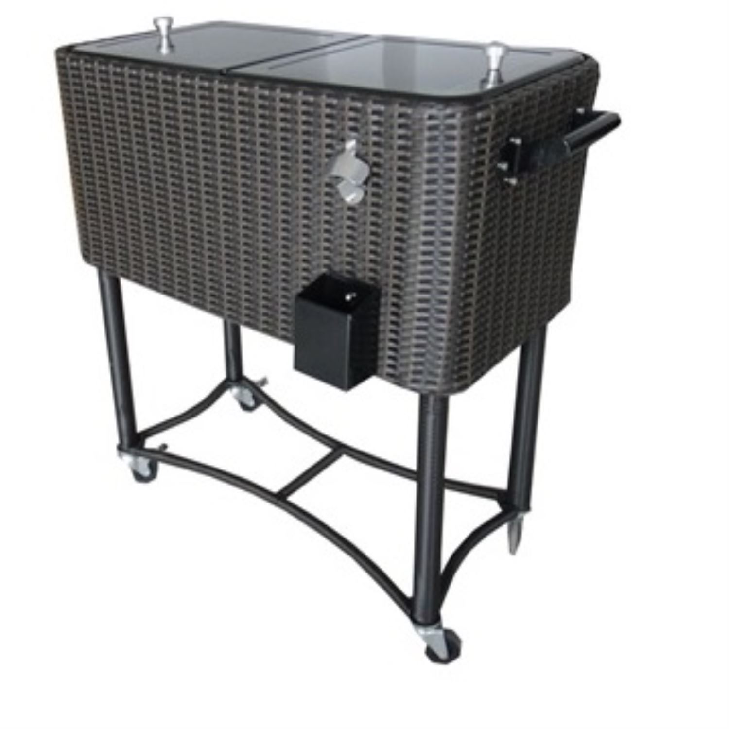 Bui Viem 80QT Rolling Wicker Patio Cooler