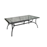 Hanlan 84" Outdoor Dining Table - Charcoal/Glass