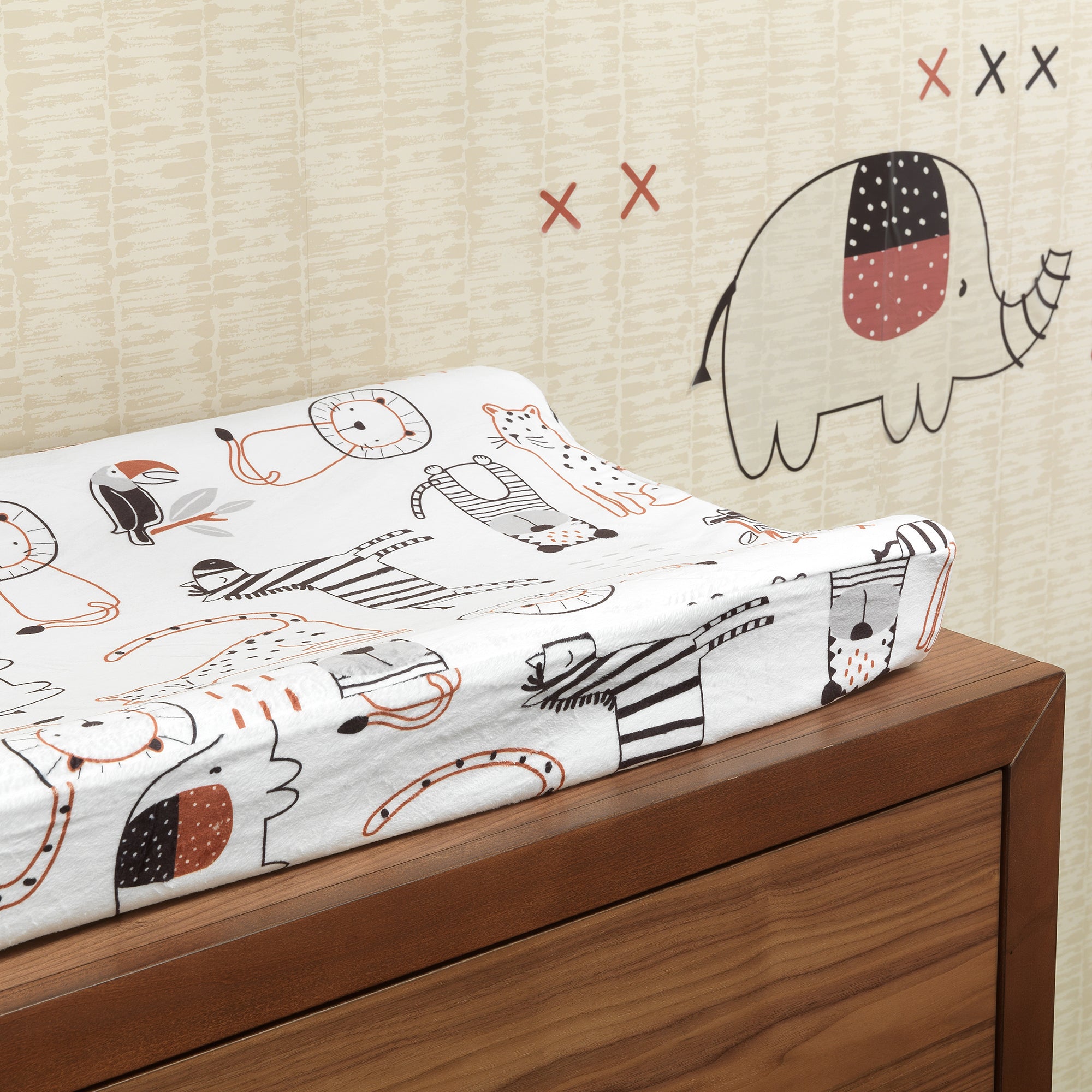 Patchwork Jungle Changing Pad Cover