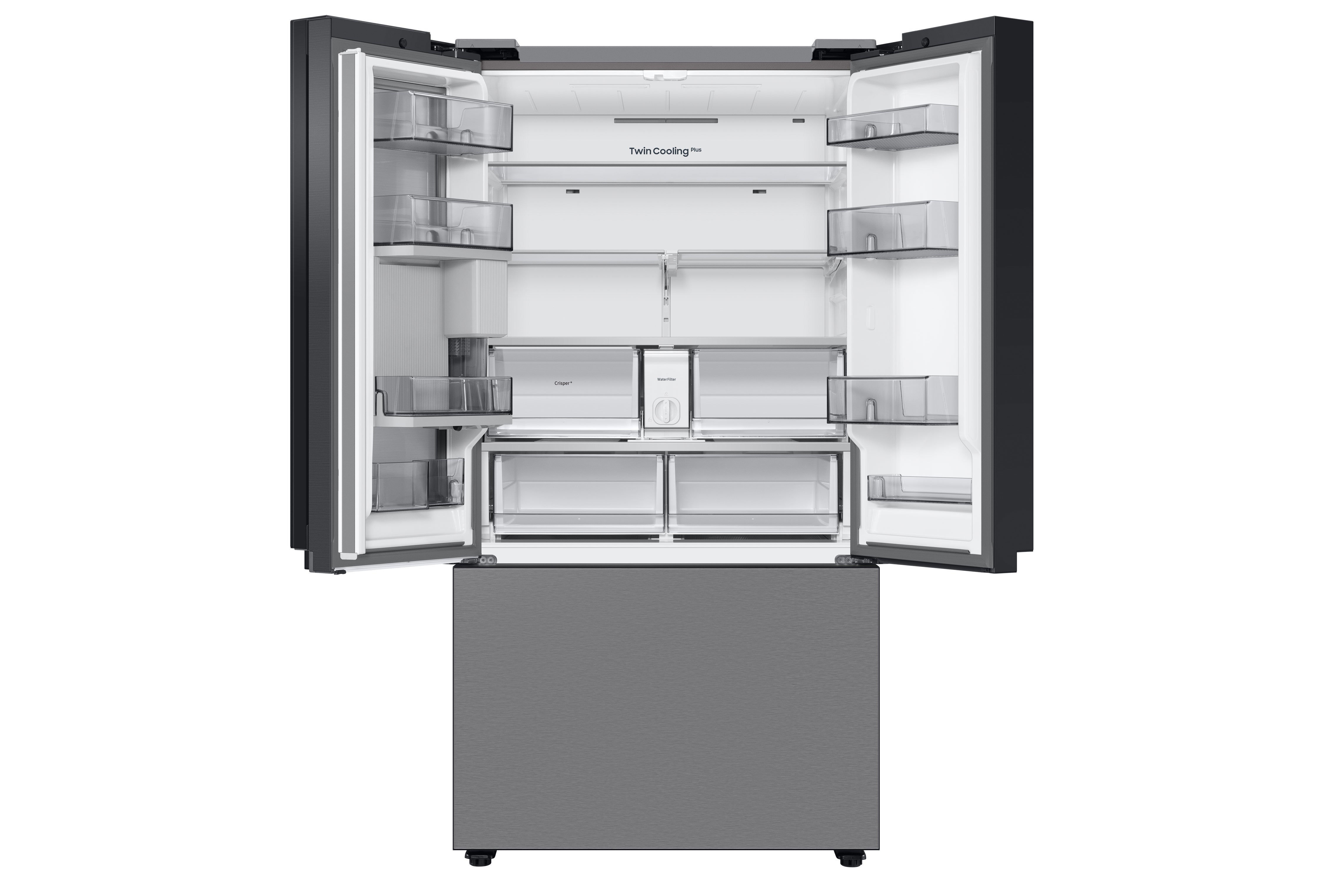 Samsung BESPOKE 36" 23.9 Cu. Ft. Stainless Steel Counter-Depth French Door Refrigerator with Beverage Center - RF24BB6600QLAA