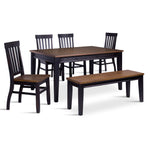Caylie Noir 6-Piece Dining Set - Ebony, Driftwood
