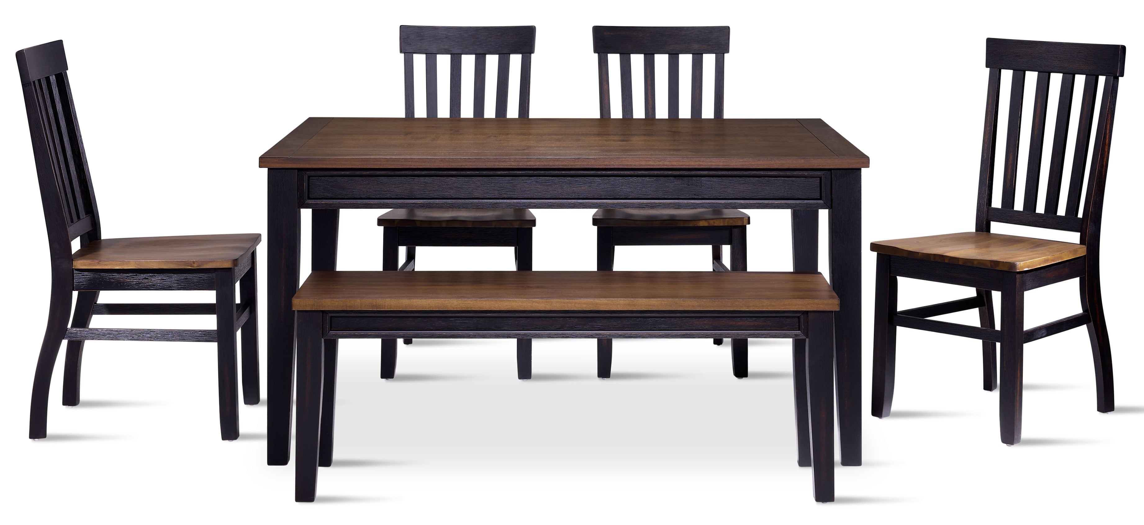 Caylie Noir 6-Piece Dining Set - Ebony, Driftwood
