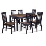 Caylie Noir 7-Piece Dining Set - Ebony, Driftwood