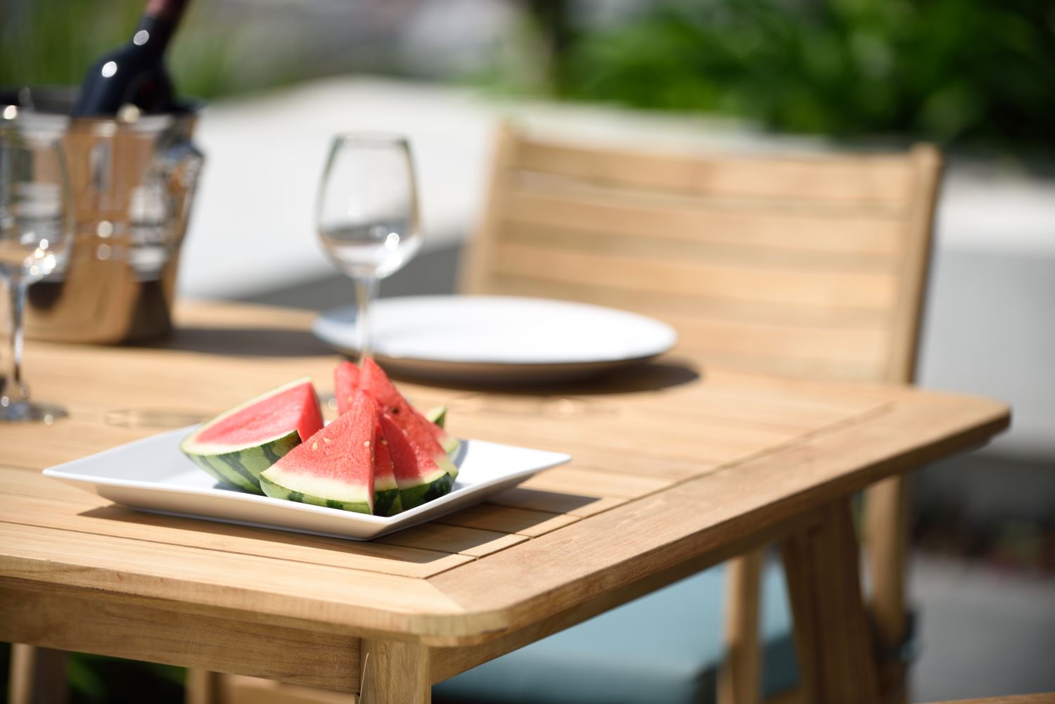 Bandrele Teak Outdoor 7-Piece Dining Package - Green/Natural