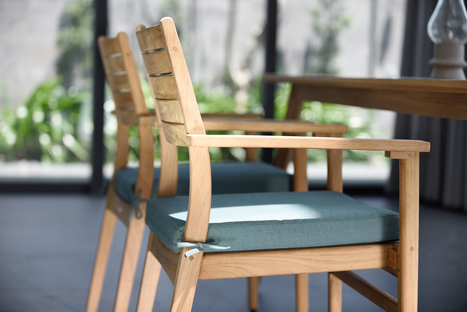 Bandrele Teak Outdoor 7-Piece Dining Package - Green/Natural