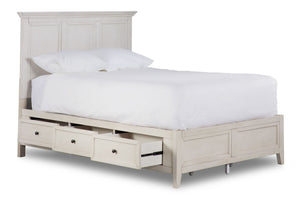 San Mateo Lit très grand avec rangement 3 mcx – blanc antique