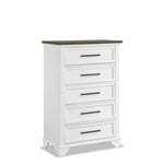 Abigail 5-Drawer Chest - White and Grey