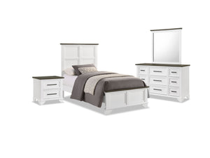 Abigail Chambre à coucher 6 mcx simple – blanc et gris