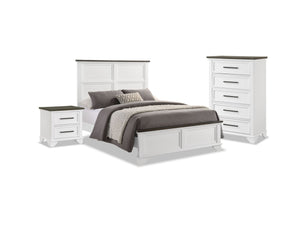 Abigail Chambre à coucher 5 mcx grand – blanc et gris