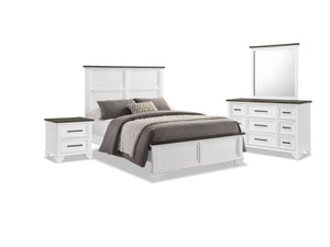 Abigail Chambre à coucher 6 mcx double – blanc et gris