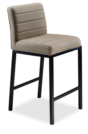 Amos Tabouret hauteur bistrot – aspect cuir beige