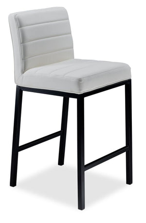 Amos Tabouret hauteur bistrot – aspect cuir blanc