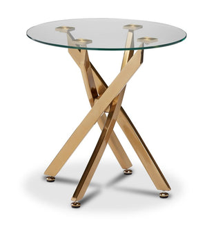 Aurora Table de bout – verre et or