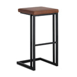 Boone Bar Height Stool - Black, Bravo Cognac