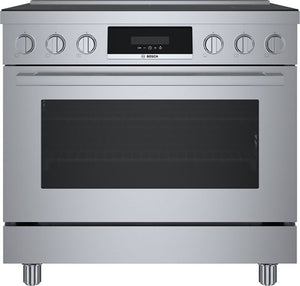 Bosch Cuisinière à induction 3,7 pi³ de style industriel 36 po acier inoxydable HIS8655C