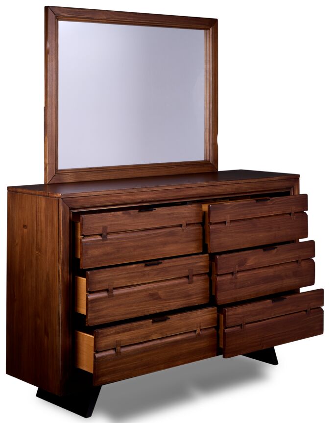 Camila 6-Drawer Dresser - Rustic Brown