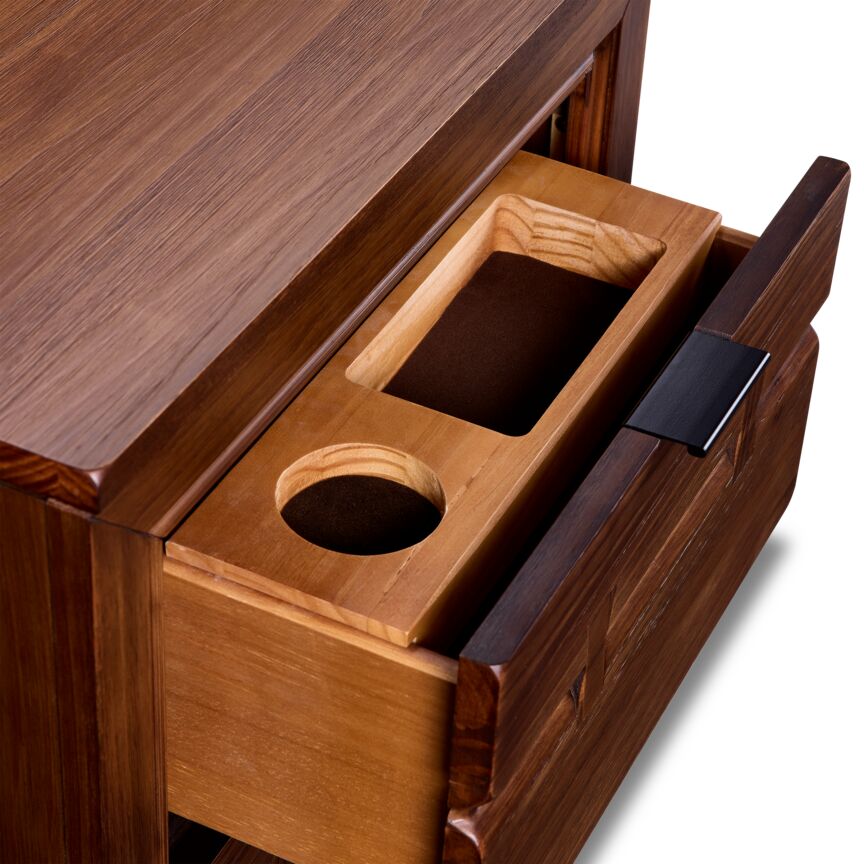 Camila Night Table - Rustic Brown