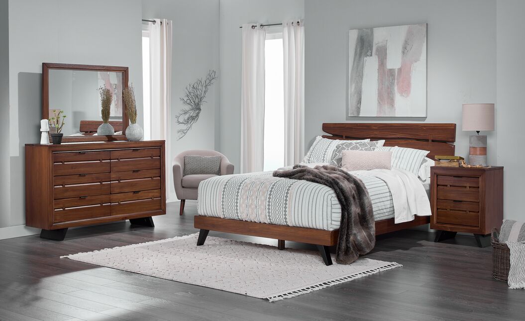 Camila 6-Piece Full Bedroom Package - Rustic Brown