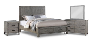 Copeland Chambre à coucher avec rangement 6 mcx grand – gris brossé métallique
