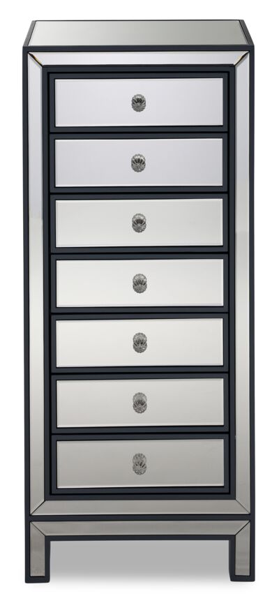 Crystal 7-Drawer Chest - Mirrored Glass