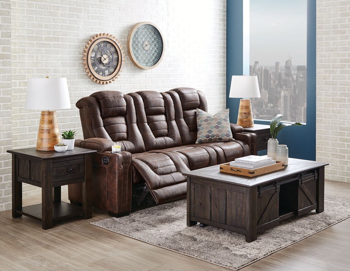 Dakota Power Reclining Sofa - Walnut