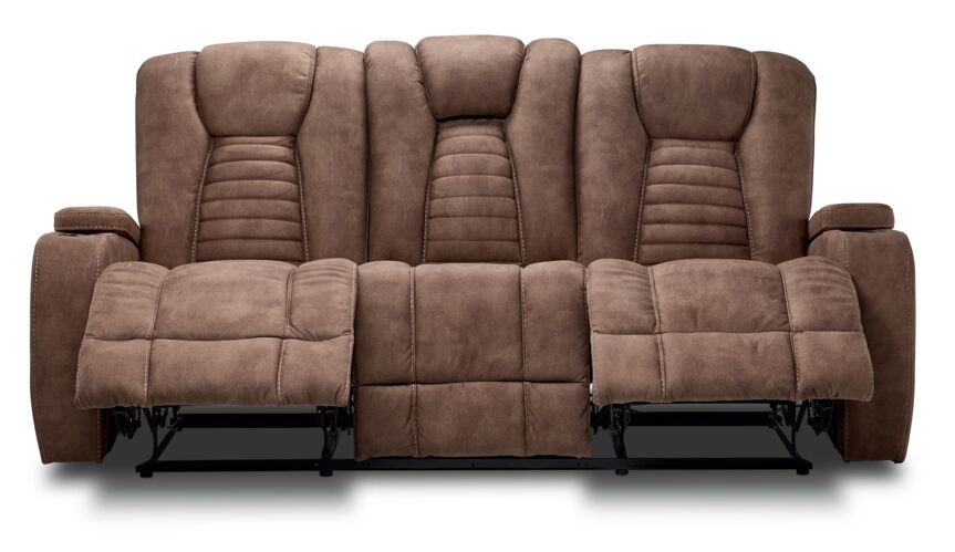 Dallas Reclining Sofa With Drop Down Table - Mocha