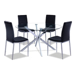 Darron 5 - Piece Round Glass Dining Table Set - Black