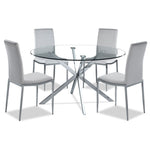 Darron 5 - Piece Round Glass Dining Table Set - White