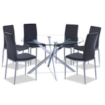 Darron 5 - Piece Round Glass Dining Table Set - Slate