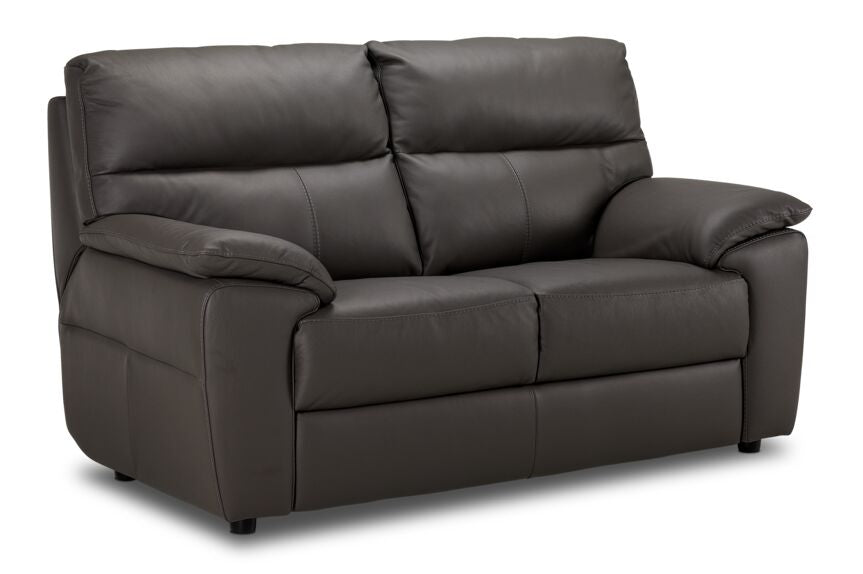Toscana Leather Sofa, Loveseat and Chair Set - Dark Grey